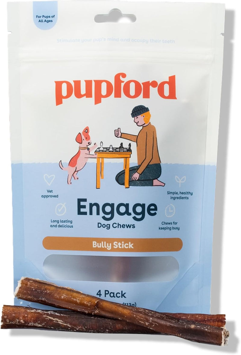 Pupford Bully Sticks for Dogs & Puppies, Teething Chew Toy (6