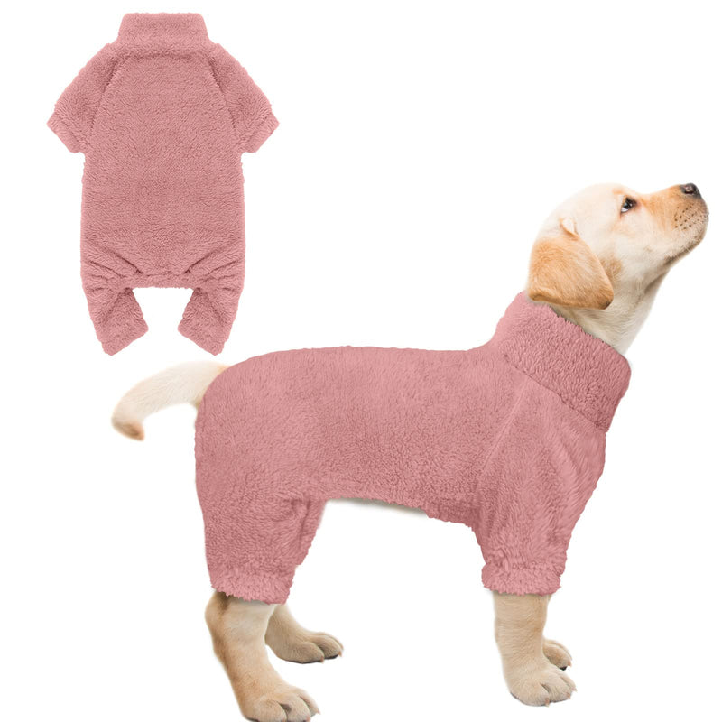 Fuzzy Dog Pajamas Turtleneck Dog Clothes Warm Soft Cozy Lightweight Dog Pjs Dog Sweaters for Small Dogs(Pink-S)