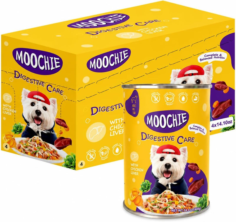 MOOCHIE Digestive Care Wet Dog Food for Small Breeds, Chicken & Beef