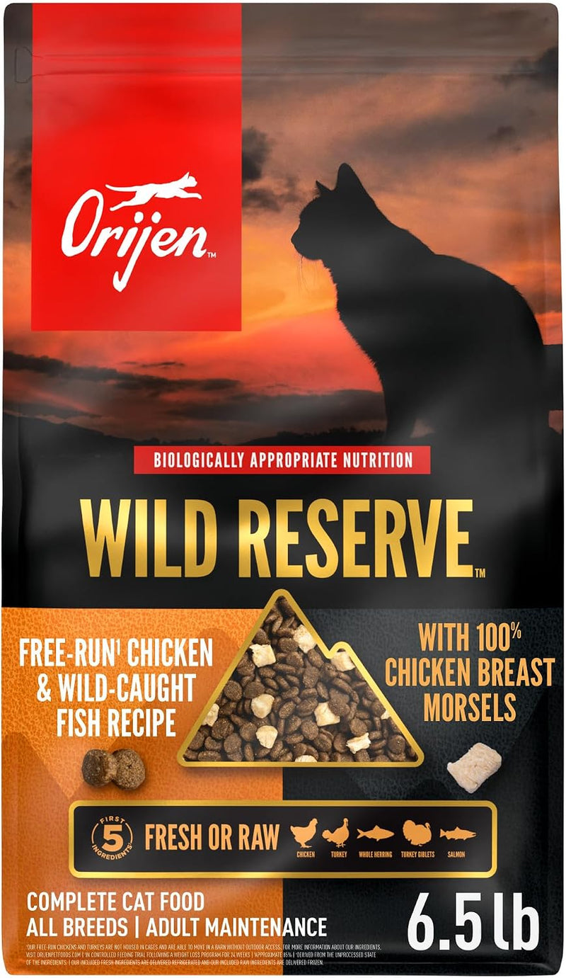 ORIJEN Wild Reserve Dry Cat Food Free-Run Chicken & Wild-Caught 6.5lb Bag