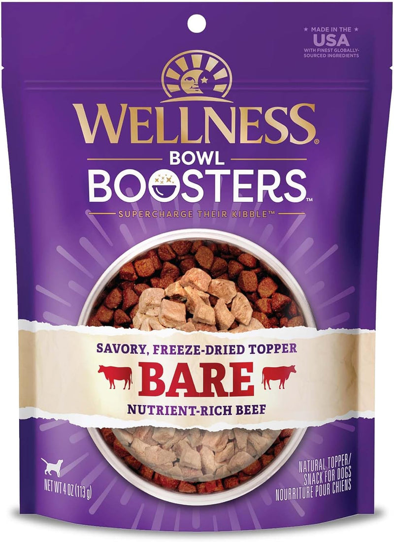 Wellness Bowl Boosters Bare Freeze Dried Dog Beef Food Topper for Small, Medium, and Large Breeds, Grain Free, Natural,