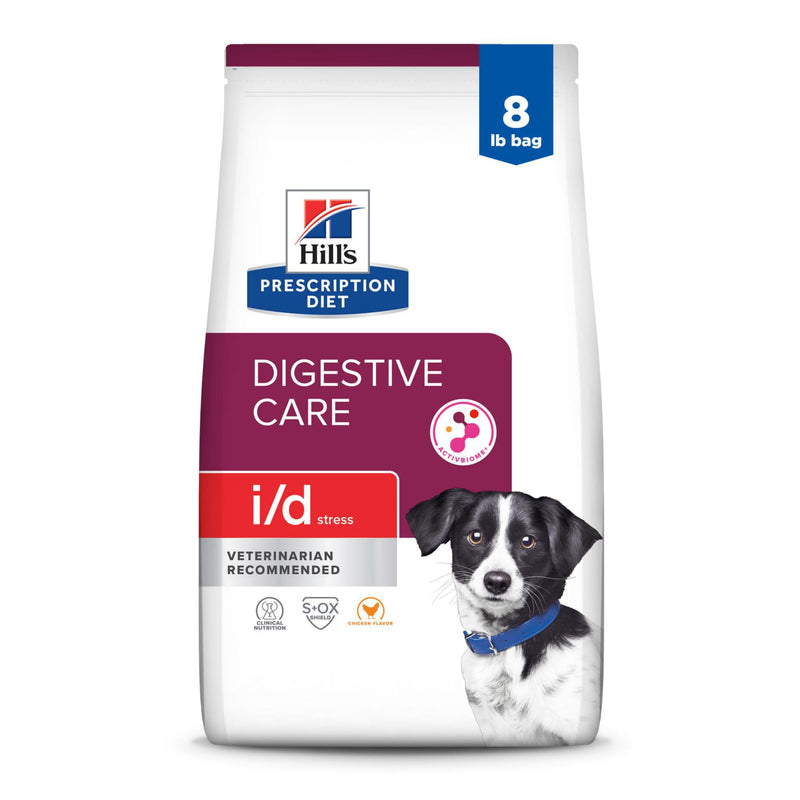 Hill's Prescription Diet i/d Stress Digestive Care Dry Dog Food, Chicken, 8 lb. Bag