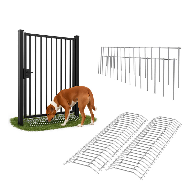 Dig Defence Original Gate Plate, Ideal Gift for Pet Lovers Dog Digging Deterrent Underground Gap Filler for Dogs/Rabbits 2 Pack with 2 Sm/Md Animal Barrier