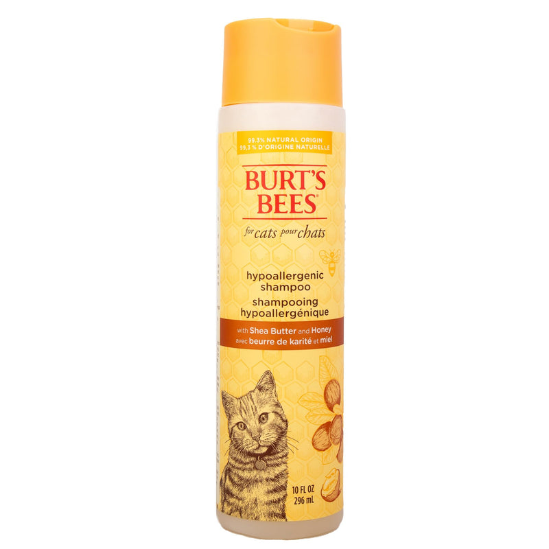Burt's Bees for Pets Hypoallergenic Cat Shampoo with Shea Butter and Honey, Gentle Formula for Indoor Cats with Dry or Sensitive Skin, pH Balanced, Fragrance-Free, 10 Fl Oz