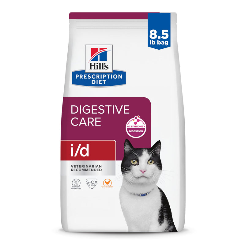Hill's Prescription Diet i/d Digestive Care Dry Cat Food, Chicken, 8.5 lb. Bag