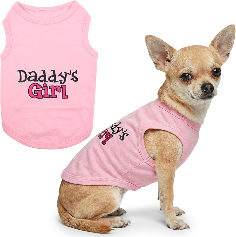 Parisian Pet Dog Shirt – 100% Cotton Shirts for Small Dogs – Pink Sleeveless Puppy Clothes – Lightweight and Breathable