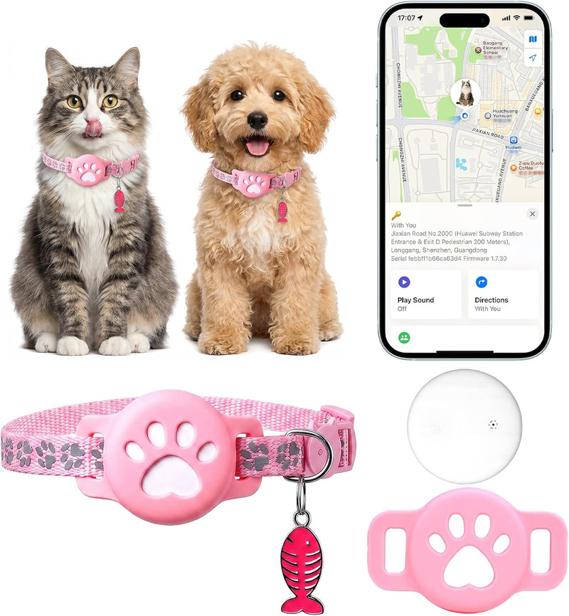 Pet Tracker Collar for Cats, Smart Collar for Small Dogs with Locator