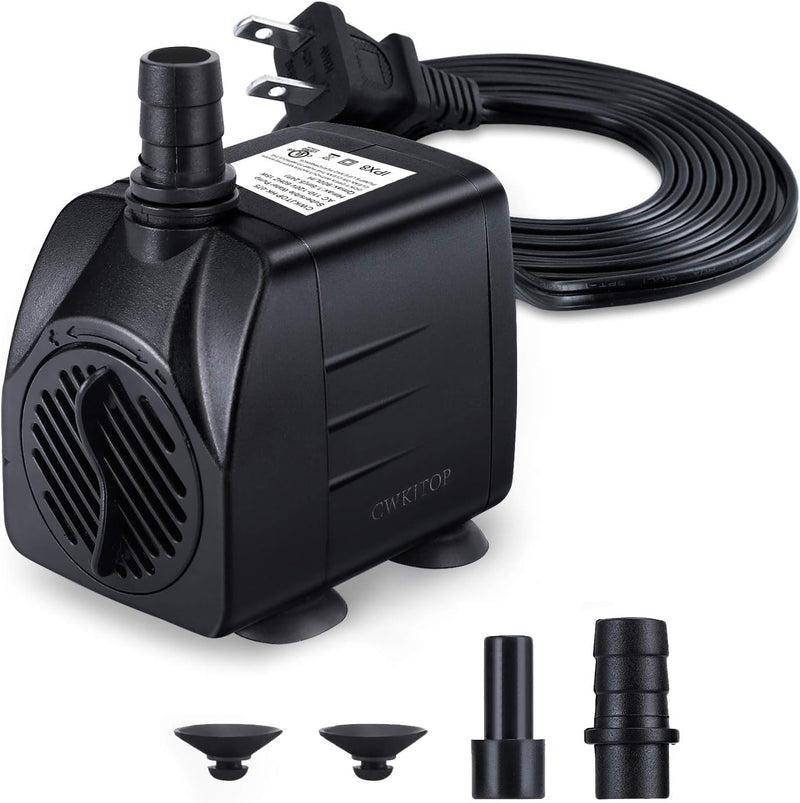 CWKJ Fountain Pump, 220GPH(15W 900L/H) Submersible Water Pump, Durable Outdoor Fountain Water Pump with 7.2ft(2.2m) Powe