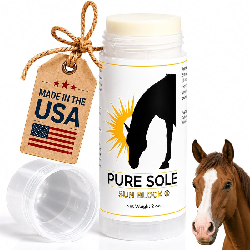 Pure Sole Horse Nose Sunscreen | Moisturizing Equine Sunblock with Non-Nano Zinc Oxide for Pink Noses, White Noses, Sens
