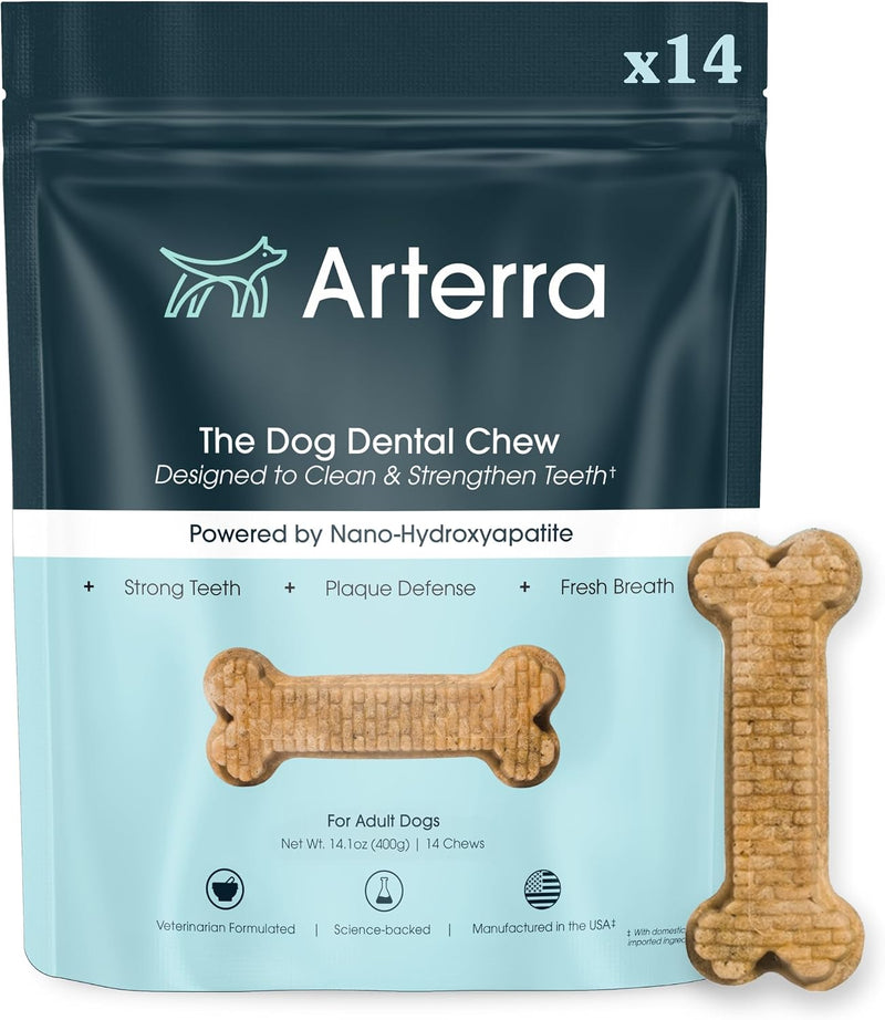Arterra Dental Chews for Dogs (M-XL) with Nano-Nydroxyapatite 14 Count