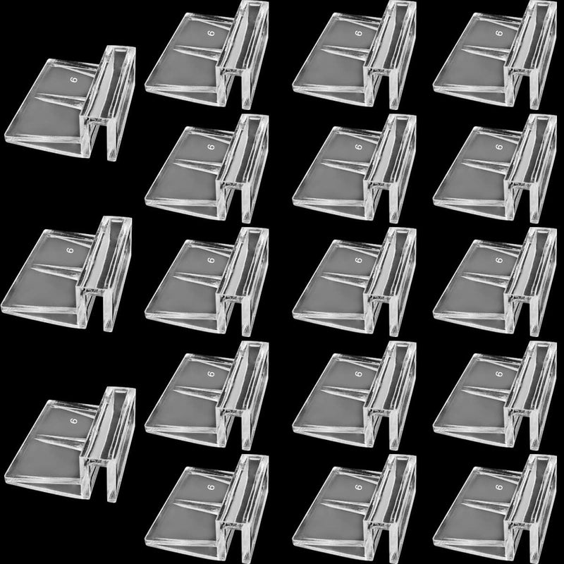 Weilan 18 Pieces Rimless Aquarium Lid Clips 6mm Thick Acrylic Rimless Glass Canopy Clips Holder Fish Tank Cover Support