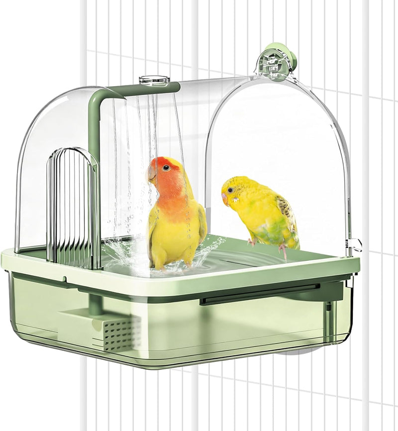 Automatic Bird Bath for Cage, Parrot Bathtub, Indoor Cockatiel Bathtub Shower with Pump, Circulating Water, Birds Shower
