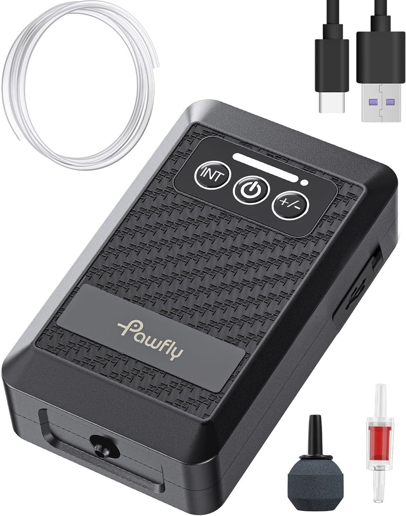 Pawfly Aquarium Lithium Battery Powered Air Pump USB Rechargeable Oxygen Pump Portable Live Bait Aerator Pump for Outdoo