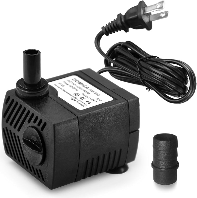 90 GPH Mini Submersible Pump, Small Fountain Pump (5W 350L/H) for water feature, Aquariums, Fish Tank, Tabletop Fountain