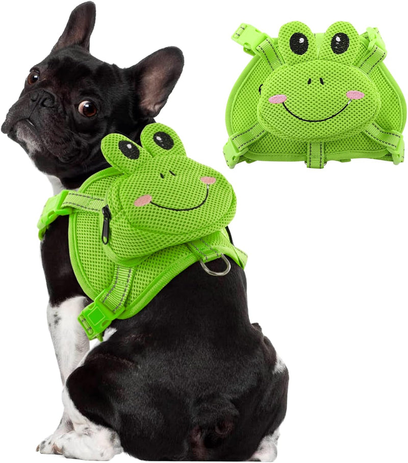 Dog Harness with Backpack, Adjustable Dog Backpack Harness for Small Medium Dogs, No-Pull Breathable Backpacks for Dogs