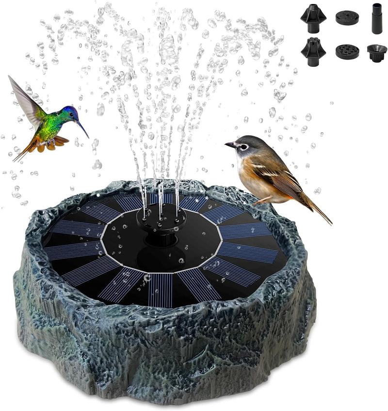WANGIRO Solar Powered Bird Bath Fountain 7.8 Inch Dark Green