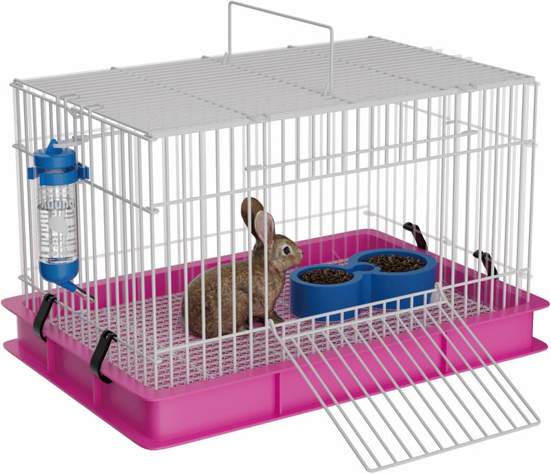 STILLCOVE Small Rabbit Cage Indoor, with Water Bottle & Food Bowl & Mat