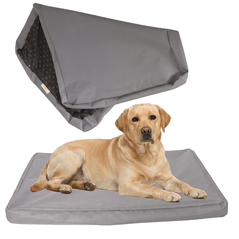 BLVOTKRO 36x24x4 High-Elastic PVC Dog Bed Cover for Medium Dogs, Summer Cooling Pet Protector with Zippered Closure & Anti-Slip Bottom, Waterproof Replacement Cover