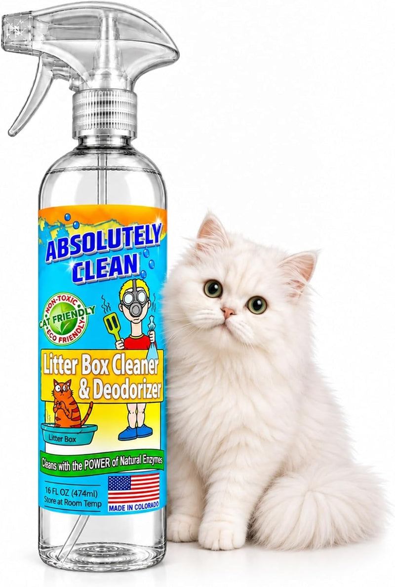 Absolutely Clean Litter Box Cleaner and Odor Eliminator, Eliminate Odors Quickly, Neutralizes Urine and Feces Odors in The Air and The Box, Make Litter Last Lon
