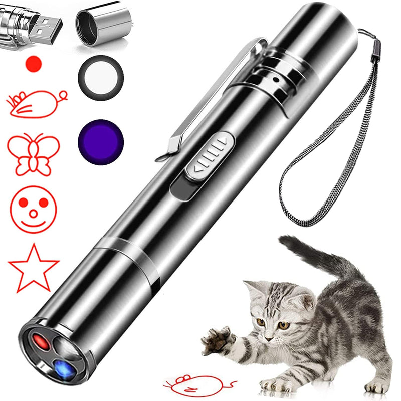IVVTRYI Laser Pointer Cat Toys for Indoor, Rechargeable, 7 Adjustable Wand Red Light Pet Interactive Cat Mouse Toys to Keep Busyfor Kitten Dog Chase Play
