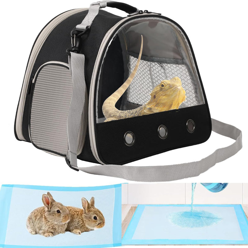 Small Animal Travel Carrier with Absorbent Pad Set, Pee Pad with Leak-Proof Quick-Dry Design for Guinea Pig,Portable Bea
