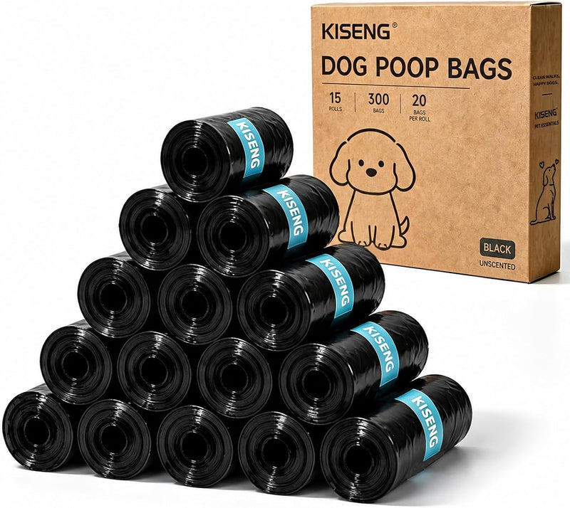 Dog Poop Bags 300 Count Leak Proof Easy Tear 15 Rolls Dog Waste Bags
