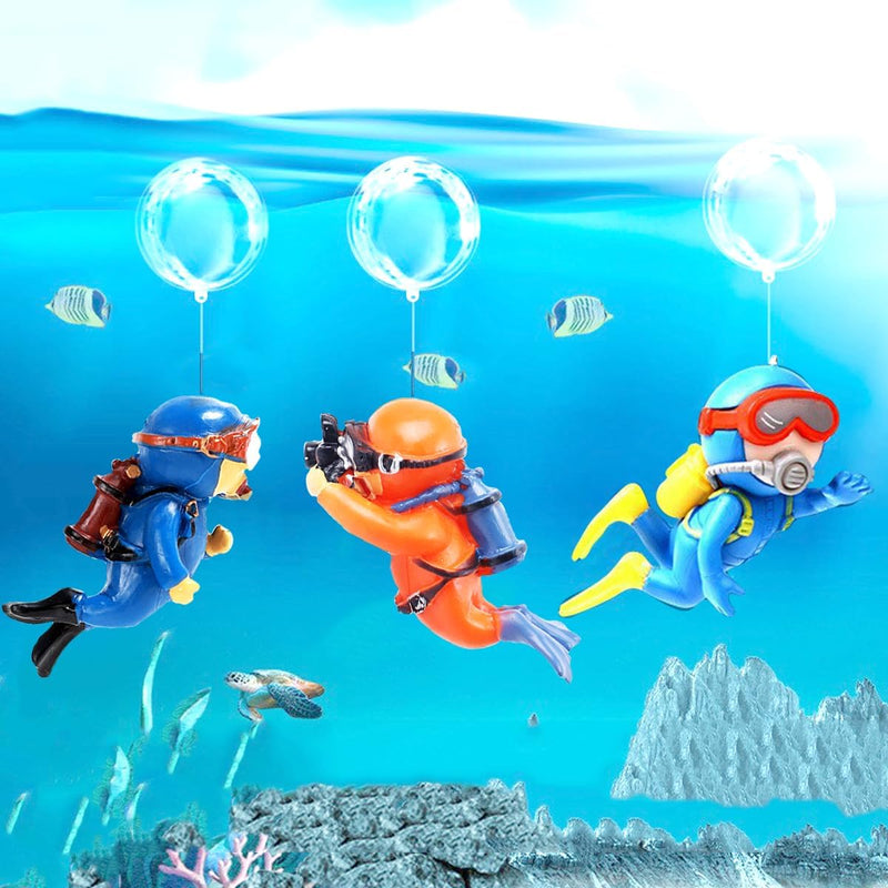 3pcs Floating Fish Tank Decorations, Little Diver Aquarium Decoration, Aquarium Accessories Fish Playmate for Fish Tank