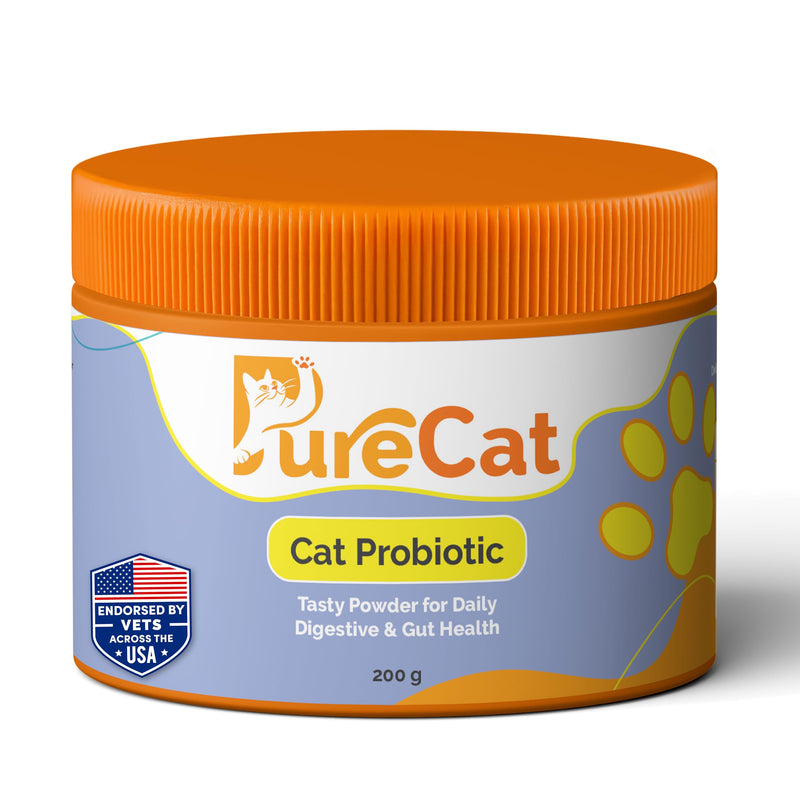 PureCat Digestive Health & Immune Support Supplement Probiotic Powder for Indoor and Outdoor Cats | 6 Billions CFUs Probiotic Powder for Pets | Veterinarian Recommended | Great Tasting Formula