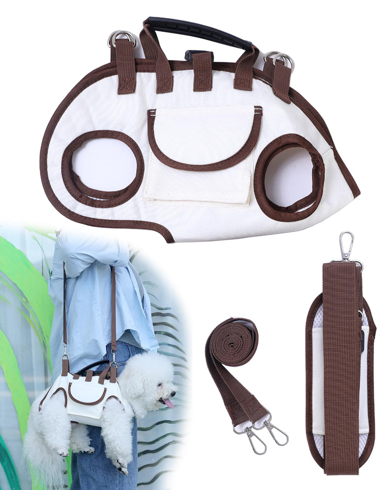 Dog Carry Sling, Full Body Sling with Handle, Hands Free Shoulder Carrier for Senior Dogs Joint Injuries, Joint Injuries, Up and Down Stairs (L, 14.3~19.8 lbs)