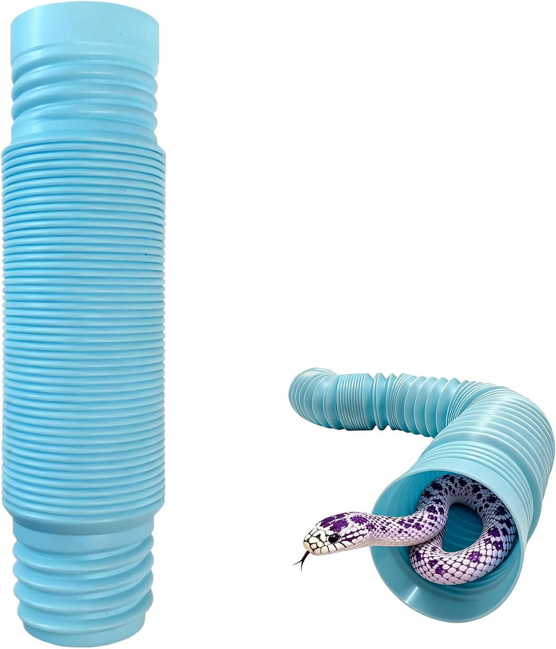 Snake Enrichment Tunnel & Hide: Bendable Reptile Crawl Tube for Juvenile Snakes & Small Pets (Ball Python, Corn Snake)