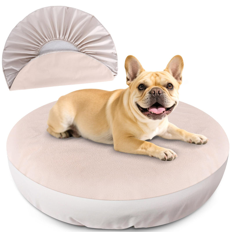 ALWZ-RDY Dog Bed Covers Replacement Washable for Round & Donut Dog Bed 100% Waterproof Dog Bed Sheets Soft & Noiseless Pet Bed Cover 30