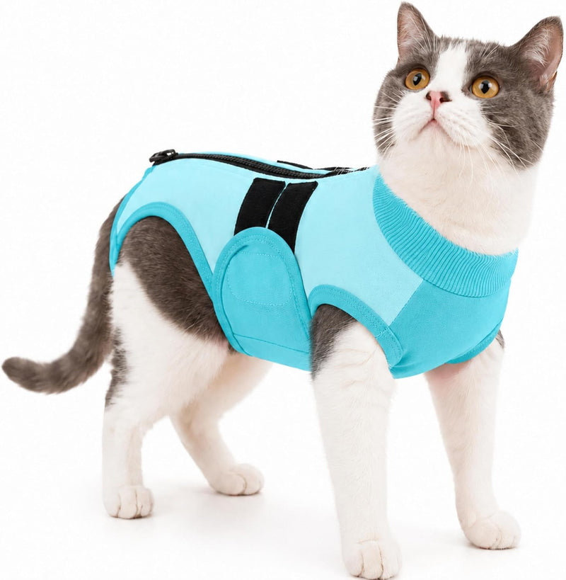 PUMYPOREITY Soft Cat Onesie Surgery Suit for Spay Recovery, Female & Male Cats, Gentle Wrapped Feel, Abdominal Wound Pro