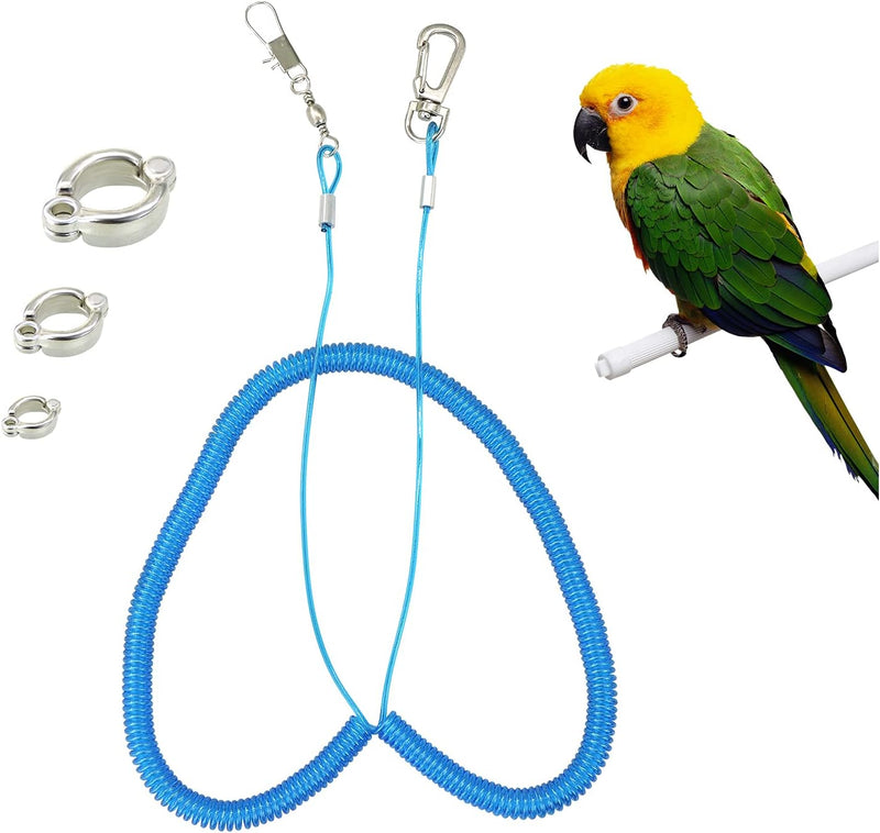 Wishlotus Parrot Flying Rope, 5 Meters Parrot Foot Chain Flying Training Leash Outdoor,Anti-Bite Elastic String Training