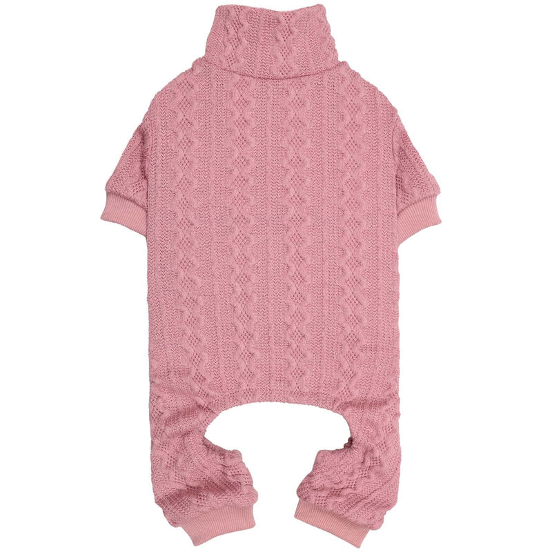 Dog Sweater Turtleneck Knitted Pet Clothes Solid Color Puppy Sweater Warm Dog Sweaters for Small Medium Dogs(Pink&S/M)