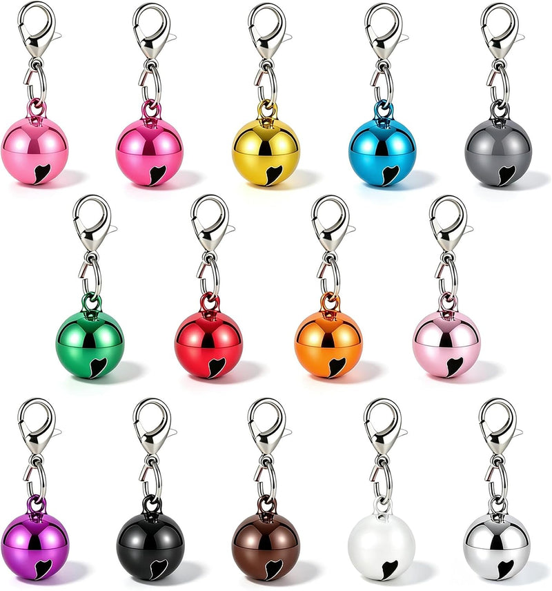 14 Pcs Cat Bell, Bell for Cat Collar with Clasps, Colorful Round Bells