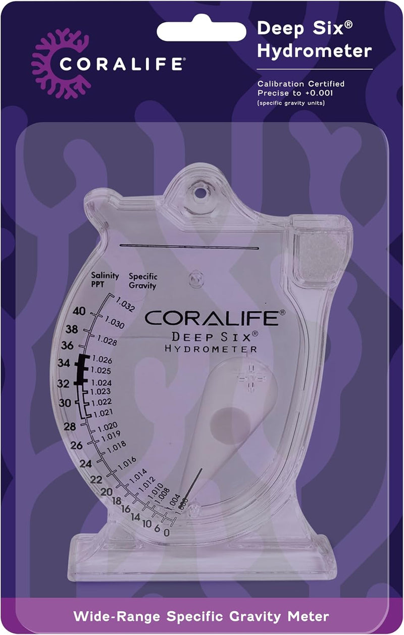 Coralife Deep Six Hydrometer for Aquarium Fish Tank Salinity