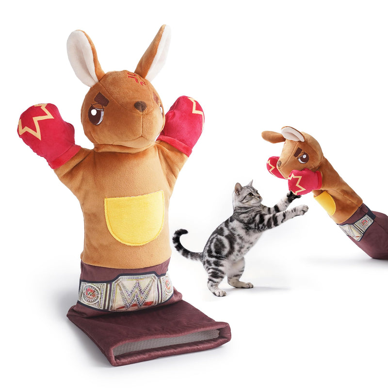 PURETOY Cat Wrestling Glove, 22 inch Cat Puppet Wrestler with 5 Catnip Pouches & 3 Layer Resistant Protection, Interactive Cat Toy with Treat Pocket for Boredom Relief & Mental Stimulation