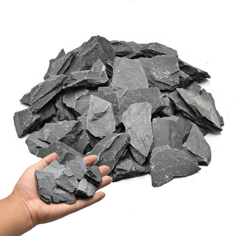 Natural Rocks Slate Stone 1-2.5 Inches Decorative Stones for Miniature Landscaping,Fairy Gardens,Bonsai,DIY Crafts,Aquar