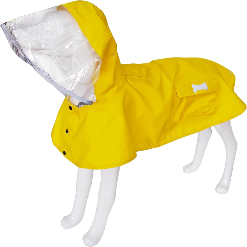 Waterproof Dog Raincoat, Adjustable Reflective Lightweight Pet Rain Clothes with Poncho Hood