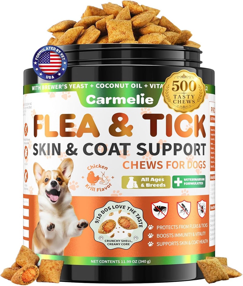 Flea and Tick Prevention for Dogs Chewables with Multivitamins, 500ct