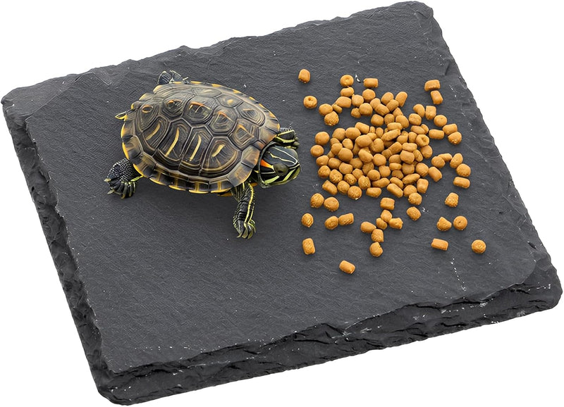 Turtle Basking Platform Slate for Reptiles 3.9 X 3.9 Inch Tortoise Basking Stone for Reptiles Bearded Dragon Accessories