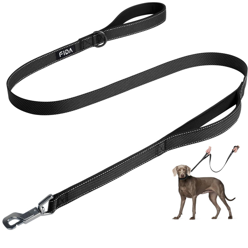 Fida 4 FT Heavy Duty Dog Leash with 2 Comfortable Padded Handles, Traffic Handle & Advanced Easy Snap Hook, Reflective Walking Lead for Large, Medium & Small Breed Dogs (4 FT x 1