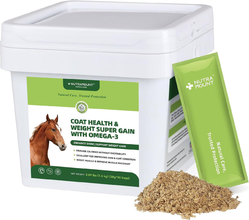 Horse Ground Flaxseed Feed, Natural High-Fat Flaxseed Meal for Horses, Coat Shine & Daily Feed Mix, Easy-to-Digest Horse