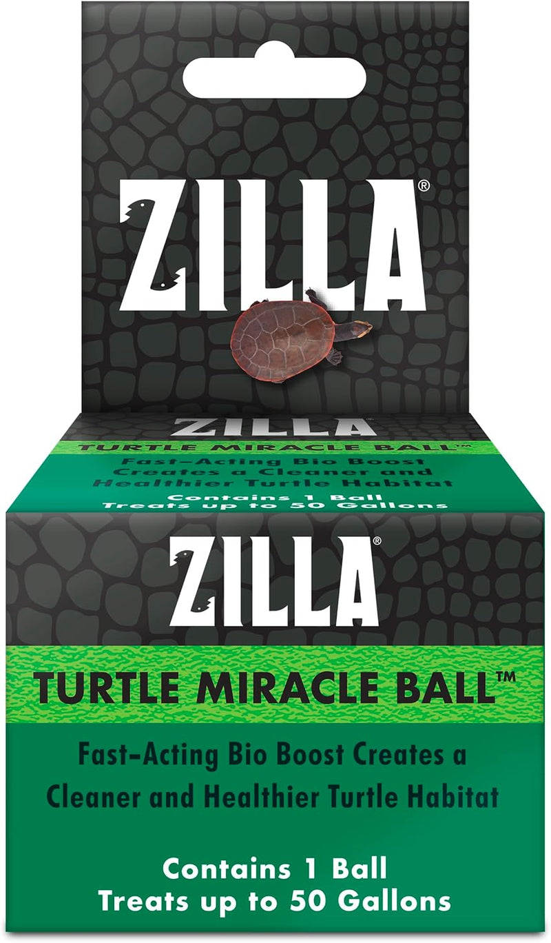 Zilla Pet Turtle Miracle Ball, Aquarium Odor and Sludge Remover, 50 Gallons