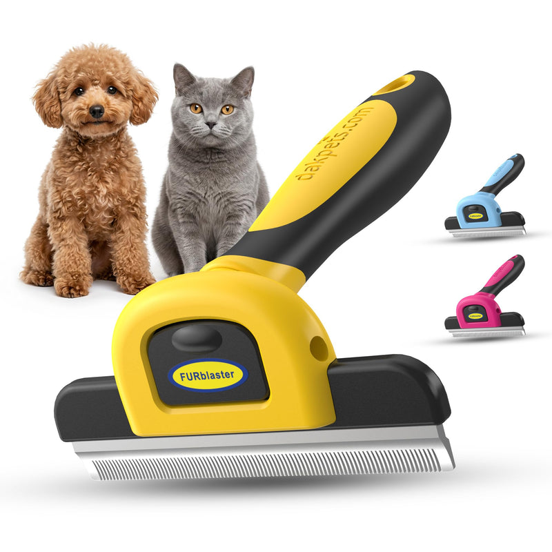 DakPets Stainless Steel Deshedding and Dematting Tool | Professional Pet Grooming Fur Brush for Cats and Dogs Hair Removal