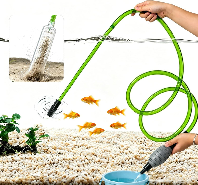 UPETTOOLS Aquarium Gravel Cleaner, 3-in-1 Tank Vacuum Siphon Water Changer