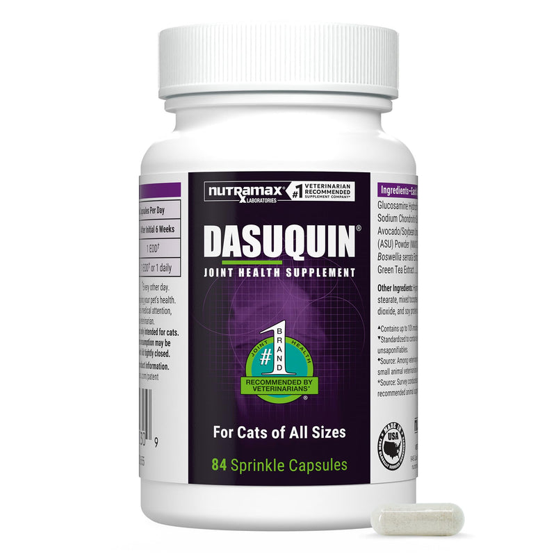 Nutramax Laboratories Dasuquin Joint Health Supplement for Cats - With Glucosamine, Chondroitin, ASU, Boswellia Serrata Extract, and Green Tea Extract, 84 Capsules