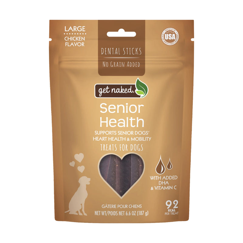 Get Naked Dental Sticks Grain-Free Chicken Flavor Dog Treats, Senior Health Large 6.6-oz Bag