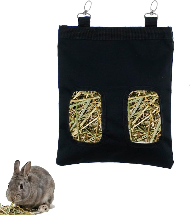Rabbit Hay Feeder Bag Hanging Guinea Pig Hay Feeder with 2 Holes for Chinchilla Hamster Bunny Small Animal Pet Storage P