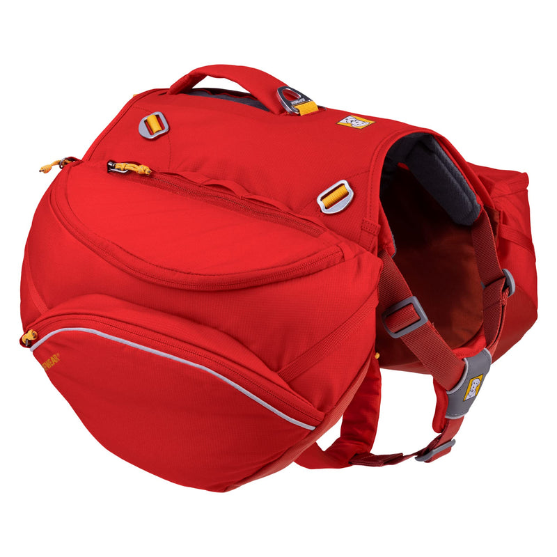 Ruffwear, Palisades Dog Backpack, Multi-Day Pack with Removable Saddlebags & 2x1L Hydration Bladders, Cross-Load Compression, Breathable Adjustable Harness, Reflective Trim, Red Sumac, Large/X-Large